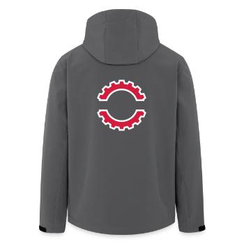 EBM Logo 5 (Vektor) - Recycelte Männer Softshell-Jacke von Stanley/Stella - Anthrazit - Hinten - AI Model Male 185 light (185cm)
