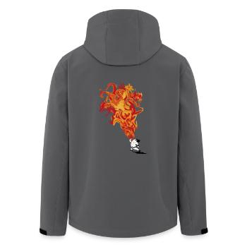 Feuerschlucker - Recycelte Männer Softshell-Jacke von Stanley/Stella - Anthrazit - Hinten - AI Model Male 185 light (185cm)