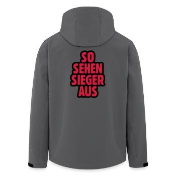 SO VOIR GAGNANT OFF - Veste softshell homme en polyester recyclé Stanley/Stella - charbon - Dos - AI Model Male 185 light (185cm)