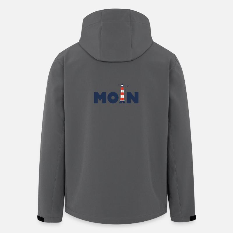 Moin, Leuchtturm, Dialekt, Norden - Recycelte Männer Softshell-Jacke von Stanley/Stella - Anthrazit