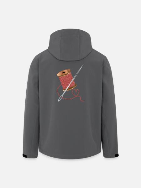 Ago e filo da cucito con tanto amore - Giacca softshell uomo in poliestere riciclato di Stanley/Stella - antracite