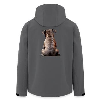 Staffordshire Bull Terrier - Veste softshell homme en polyester recyclé Stanley/Stella - charbon - Dos - AI Model Male 185 light (185cm)