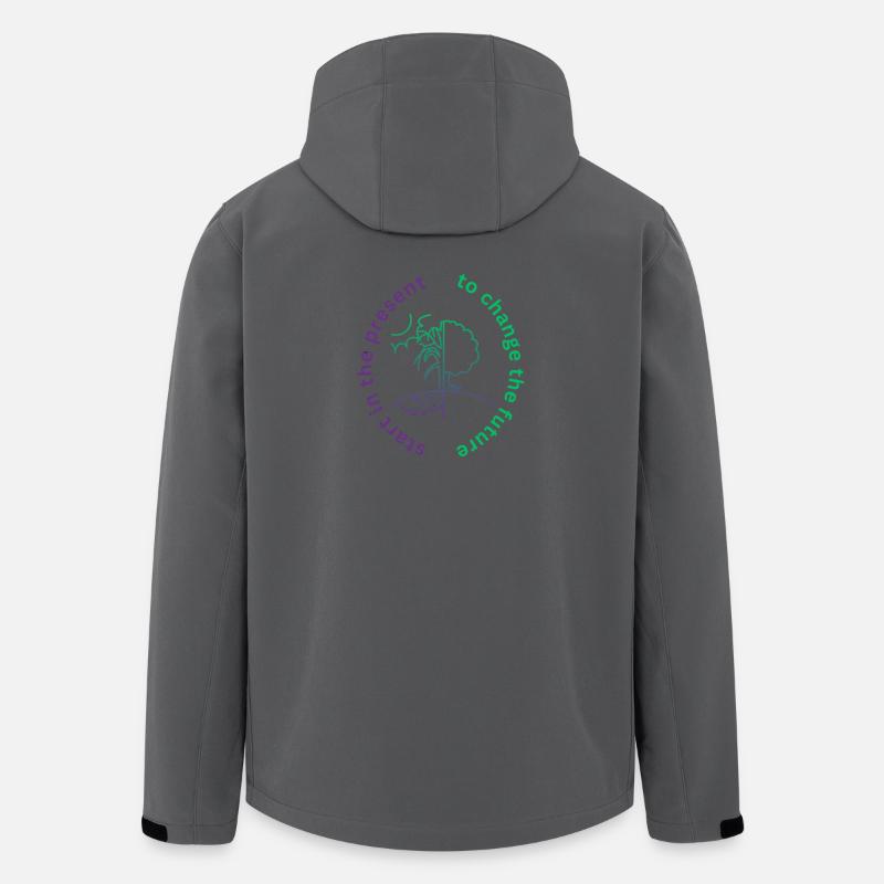 to change the future start in the present - Recycelte Männer Softshell-Jacke von Stanley/Stella - Anthrazit