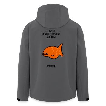 Lustiges, lustiges Bild eines Goldfisch-Haustiers - Recycelte Männer Softshell-Jacke von Stanley/Stella - Anthrazit - Hinten - AI Model Male 185 light (185cm)