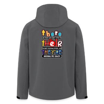 Grammar Rebels Tee - Men’s Recycled Softshell Jacket by Stanley/Stella - anthracite - Back - AI Model Male 185 light (185cm)
