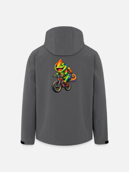 Caméléon à vélo - Veste softshell homme en polyester recyclé Stanley/Stella - charbon