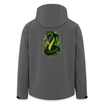 Neon Cobra Flame Serpent - Men’s Recycled Softshell Jacket by Stanley/Stella - anthracite - Back - AI Model Male 185 light (185cm)