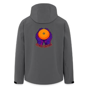 Pop Art Citrus Culture Orange - Men’s Recycled Softshell Jacket by Stanley/Stella - anthracite - Back - AI Model Male 185 light (185cm)