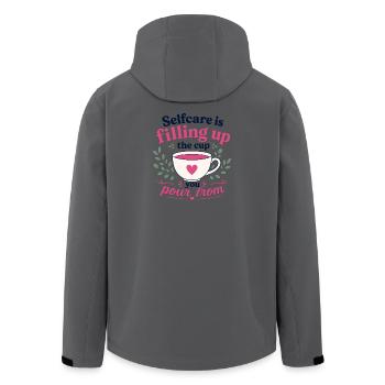 Selfcare Is Filling Up The Cup You Pour From - Men’s Recycled Softshell Jacket by Stanley/Stella - anthracite - Back - AI Model Male 185 light (185cm)