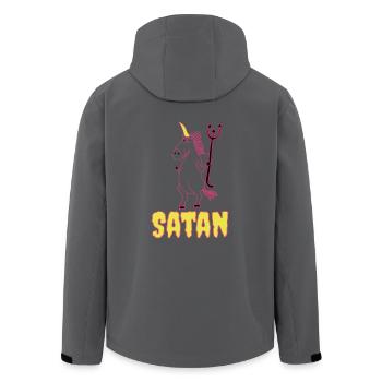 Böses Einhorn Satan unicorn - Recycelte Männer Softshell-Jacke von Stanley/Stella - Anthrazit - Hinten - AI Model Male 185 light (185cm)