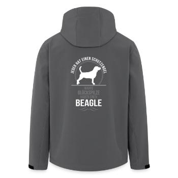 BEAGLE Schutzengel Wilsigns - Recycelte Männer Softshell-Jacke von Stanley/Stella - Anthrazit - Hinten - AI Model Male 185 light (185cm)