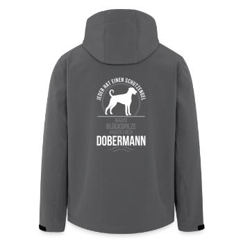 DOBERMANN Schutzengel Wilsigns - Recycelte Männer Softshell-Jacke von Stanley/Stella - Anthrazit - Hinten - AI Model Male 185 light (185cm)