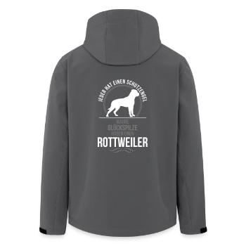 ROTTWEILER Schutzengel Wilsigns - Recycelte Männer Softshell-Jacke von Stanley/Stella - Anthrazit - Hinten - AI Model Male 185 light (185cm)