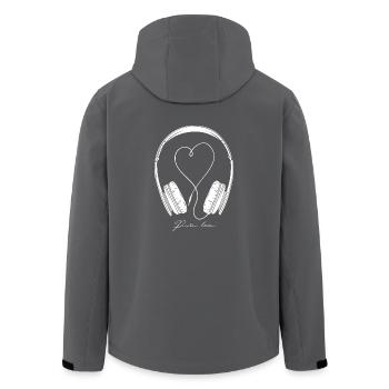 Pure Liebe - Musik liebe - Kopfhörer - DJdesign - Recycelte Männer Softshell-Jacke von Stanley/Stella - Anthrazit - Hinten - AI Model Male 185 light (185cm)