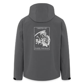 Ein Verschwendetes Leben ist schlimmer als der Tot - Recycelte Männer Softshell-Jacke von Stanley/Stella - Anthrazit - Hinten - AI Model Male 185 light (185cm)