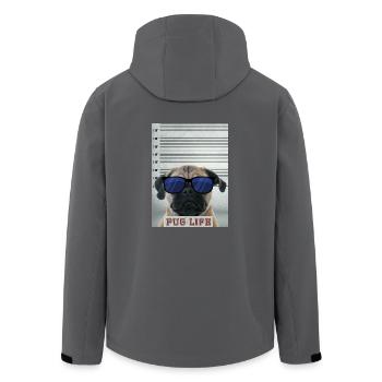 pug is life - Recycelte Männer Softshell-Jacke von Stanley/Stella - Anthrazit - Hinten - AI Model Male 185 light (185cm)