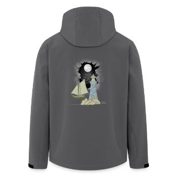 Segelschiff Schiff Schiffe Leuchtturm segeln Mond - Recycelte Männer Softshell-Jacke von Stanley/Stella - Anthrazit - Hinten - AI Model Male 185 light (185cm)