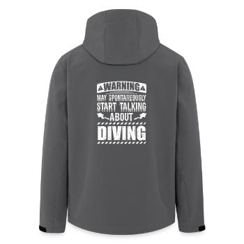 Funny Diving Diver Dive Shirt Warning May - Recycelte Männer Softshell-Jacke von Stanley/Stella - Anthrazit - Hinten - AI Model Male 185 light (185cm)