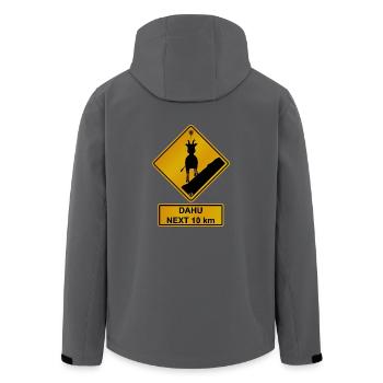 Gefahr roadsign Kreuzung dahu 2 - Recycelte Männer Softshell-Jacke von Stanley/Stella - Anthrazit - Hinten - AI Model Male 185 light (185cm)