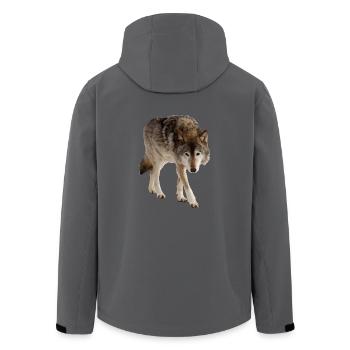 Wolf - Recycelte Männer Softshell-Jacke von Stanley/Stella - Anthrazit - Hinten - AI Model Male 185 light (185cm)