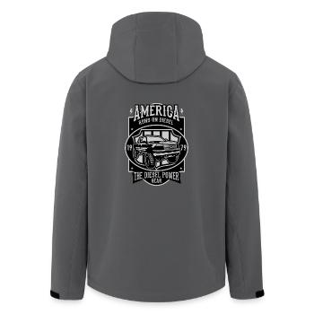 America Runs On Diesel - Recycelte Männer Softshell-Jacke von Stanley/Stella - Anthrazit - Hinten - AI Model Male 185 light (185cm)