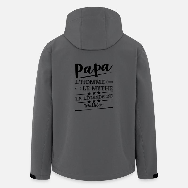 Papa la légende Triathlon cadeau - Veste softshell homme en polyester recyclé Stanley/Stella - charbon