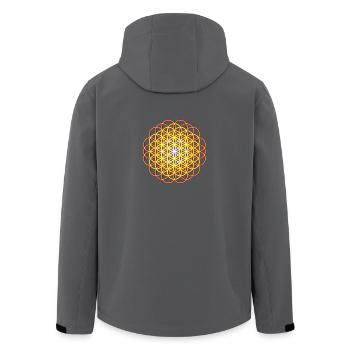 Blume des Lebens - Flower of Life - Recycelte Männer Softshell-Jacke von Stanley/Stella - Anthrazit - Hinten - AI Model Male 185 light (185cm)