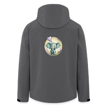 Baby Elefant mit Luftballon - Geschenkidee - Recycelte Männer Softshell-Jacke von Stanley/Stella - Anthrazit - Hinten - AI Model Male 185 light (185cm)