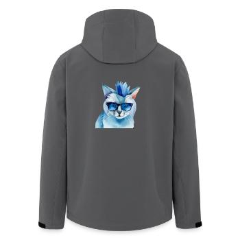 Punkrock Katze mit Sonnenbrille Geschenkidee - Recycelte Männer Softshell-Jacke von Stanley/Stella - Anthrazit - Hinten - AI Model Male 185 light (185cm)