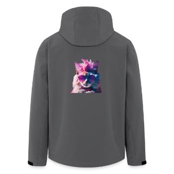Punkrock Katzenshirt Irokese Geschenkidee Geschenk - Recycelte Männer Softshell-Jacke von Stanley/Stella - Anthrazit - Hinten - AI Model Male 185 light (185cm)