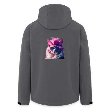 Bunte Katze mit Irokesenschnitt Geschenkidee - Recycelte Männer Softshell-Jacke von Stanley/Stella - Anthrazit - Hinten - AI Model Male 185 light (185cm)