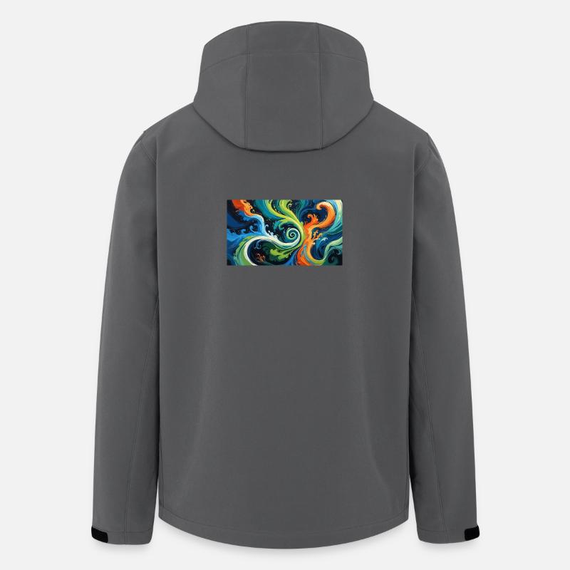 Künstlerischer Farbswirbel - Recycelte Männer Softshell-Jacke von Stanley/Stella - Anthrazit