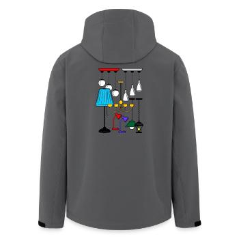 Beleuchtung Lampen Shop - Recycelte Männer Softshell-Jacke von Stanley/Stella - Anthrazit - Hinten - AI Model Male 185 light (185cm)