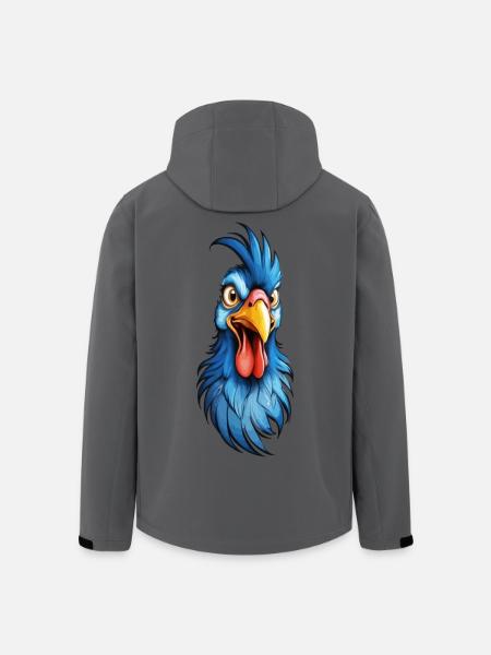 A blue-feathered rooster - Men’s Recycled Softshell Jacket by Stanley/Stella - anthracite