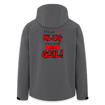 Well, yes... It wasn't clever but cool - Men’s Recycled Softshell Jacket by Stanley/Stella - anthracite - Back - AI Model Male 185 light (185cm)