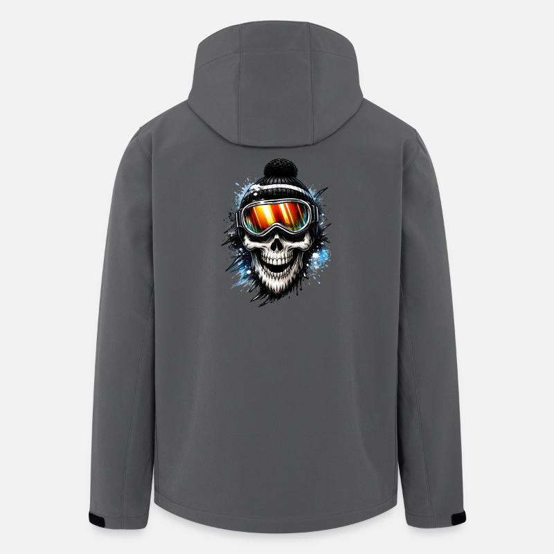 Skull Snowboarder mit Snowboardbrille - Recycelte Männer Softshell-Jacke von Stanley/Stella - Anthrazit