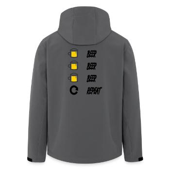 beer beer beer repeat - Men’s Recycled Softshell Jacket by Stanley/Stella - anthracite - Back - AI Model Male 185 light (185cm)