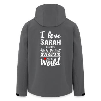 I Love Sarah - Best Woman - Recycelte Männer Softshell-Jacke von Stanley/Stella - Anthrazit - Hinten - AI Model Male 185 light (185cm)