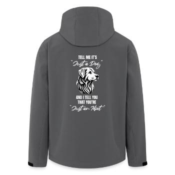 Hund Hundefreund Vierbeiner Freund Hundeliebe Wau - Recycelte Männer Softshell-Jacke von Stanley/Stella - Anthrazit - Hinten - AI Model Male 185 light (185cm)