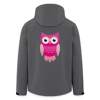 Comic Eule pink im Vector Design - Recycelte Männer Softshell-Jacke von Stanley/Stella - Anthrazit - Hinten - AI Model Male 185 light (185cm)