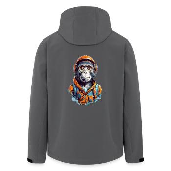 Intelligenter Schimpanse - Ingenieur und Mechanike - Recycelte Männer Softshell-Jacke von Stanley/Stella - Anthrazit - Hinten - AI Model Male 185 light (185cm)