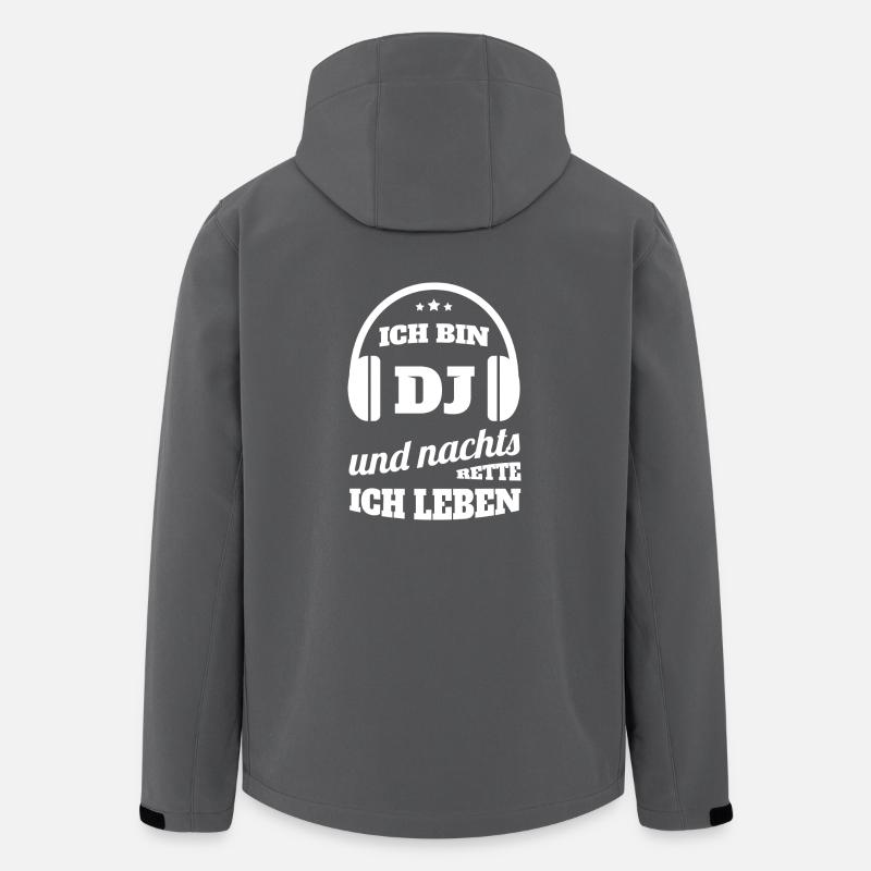 DJ Deejay Djing Shirt T-Shirt Nachts Leben Retten - Recycelte Männer Softshell-Jacke von Stanley/Stella - Anthrazit