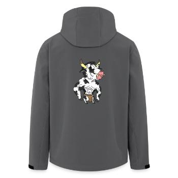 Cow Bull - Men’s Recycled Softshell Jacket by Stanley/Stella - anthracite - Back - AI Model Male 185 light (185cm)