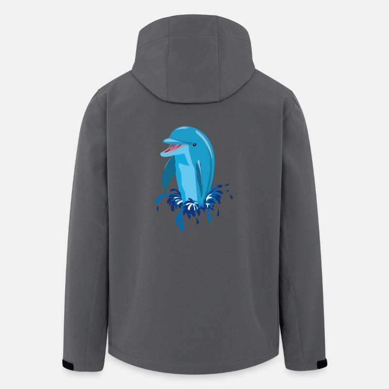 Delphin blau lachend - Recycelte Männer Softshell-Jacke von Stanley/Stella - Anthrazit