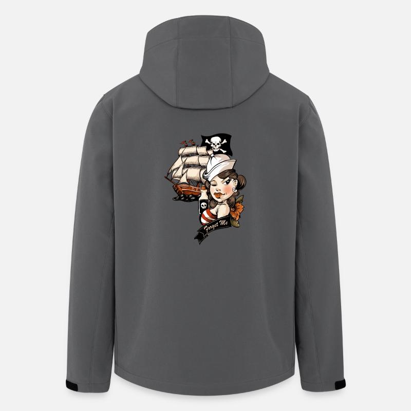 Piraten Liebe Tattoo - Recycelte Männer Softshell-Jacke von Stanley/Stella - Anthrazit