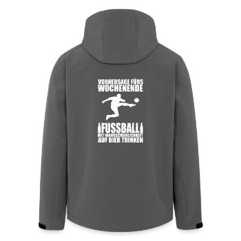 Wochenende fussball bier trinken sport geschenk - Recycelte Männer Softshell-Jacke von Stanley/Stella - Anthrazit - Hinten - AI Model Male 185 light (185cm)
