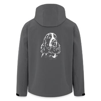 SPRINGER SPANIEL Portrait Wilsigns - Recycelte Männer Softshell-Jacke von Stanley/Stella - Anthrazit - Hinten - AI Model Male 185 light (185cm)