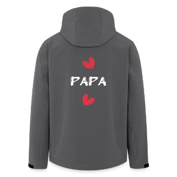 VATERTAG. ALLES GUTE ZUM GEBURTSTAG, PAPA. PAPA. FEST. HERZ - Recycelte Männer Softshell-Jacke von Stanley/Stella - Anthrazit - Hinten - AI Model Male 185 light (185cm)