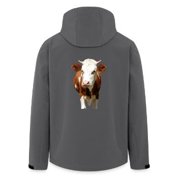 Kuh Kuhkopf - Recycelte Männer Softshell-Jacke von Stanley/Stella - Anthrazit - Hinten - AI Model Male 185 light (185cm)