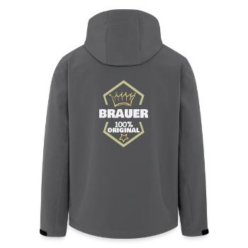 Arbeit Brauer - Recycelte Männer Softshell-Jacke von Stanley/Stella - Anthrazit - Hinten - AI Model Male 185 light (185cm)